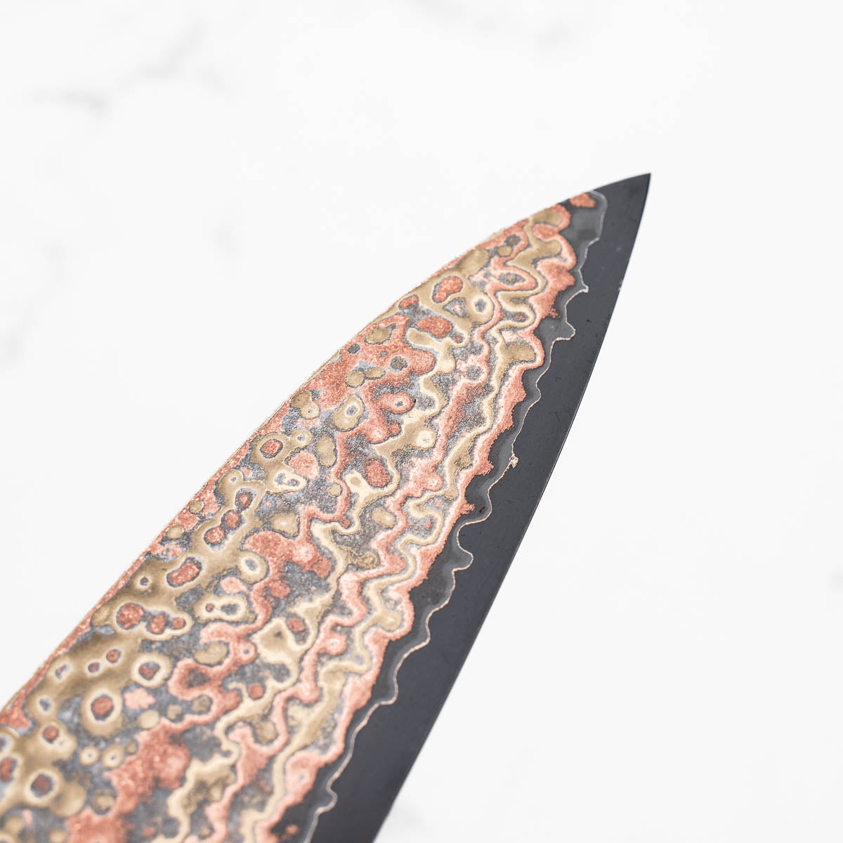 Hatsukokoro Hinotori V-Toku 2 Rainbow Damascus Gyuto 210mm - Dark Carbon Fibre