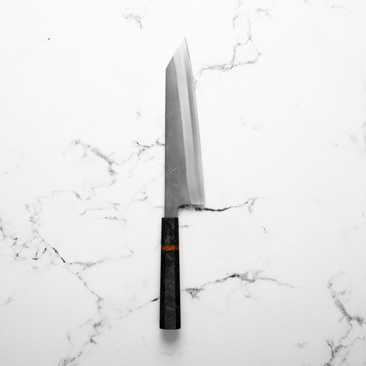 Yoshikane (Hatsukokoro) SKD Nashiji Kiritsuke 210mm - Carbon Fibre - blade detail
