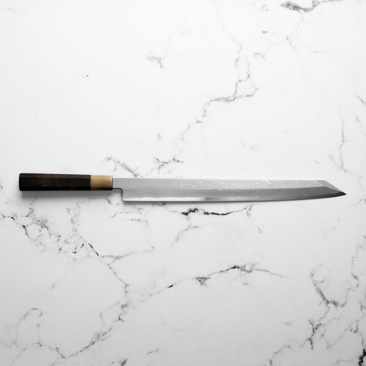 Yamawaki Hamono Nakagawa Satoshi Blue 1 Damascus Kiritsuke Yanagiba 360mm