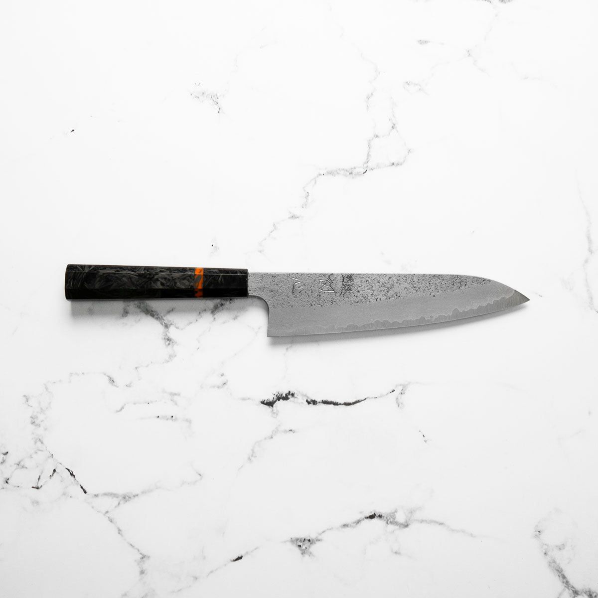 Hatsukokoro Ryusui Blue 2 Damascus Gyuto 210mm - Carbon Fibre
