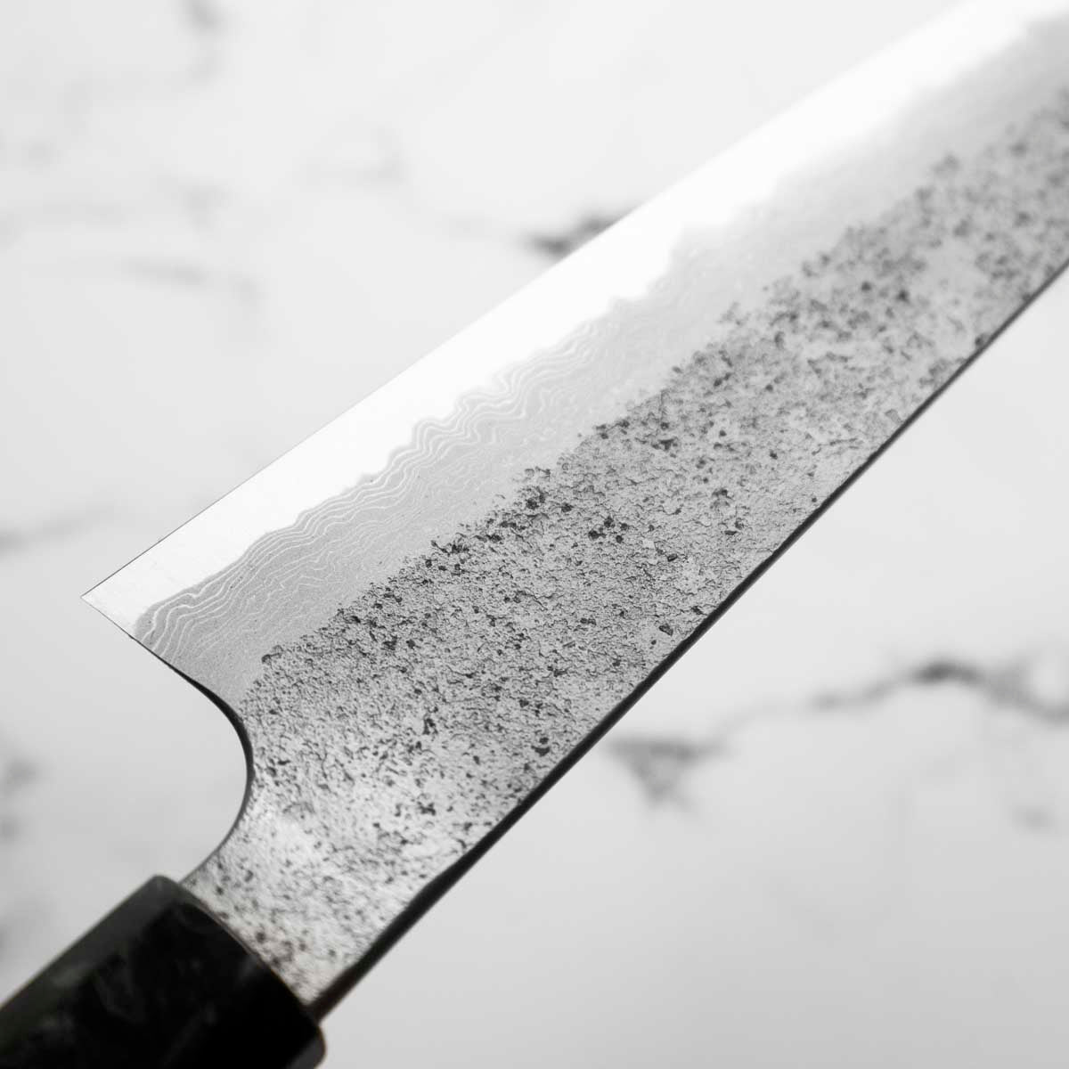 Hatsukokoro Ryusui Blue 2 Damascus Gyuto 210mm - Carbon Fibre