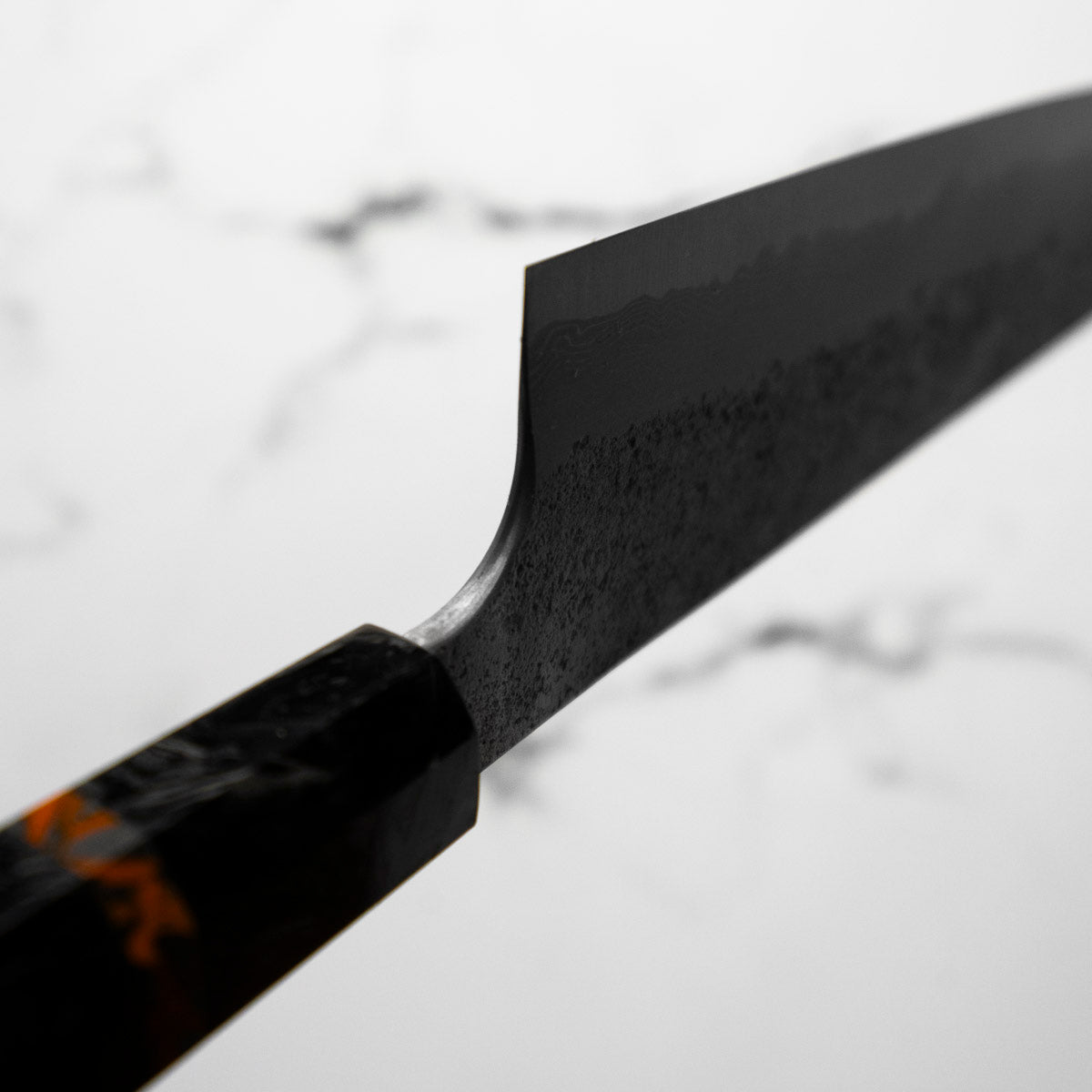 Hatsukokoro Ryusui Blue 2 Damascus Gyuto 210mm - Carbon Fibre