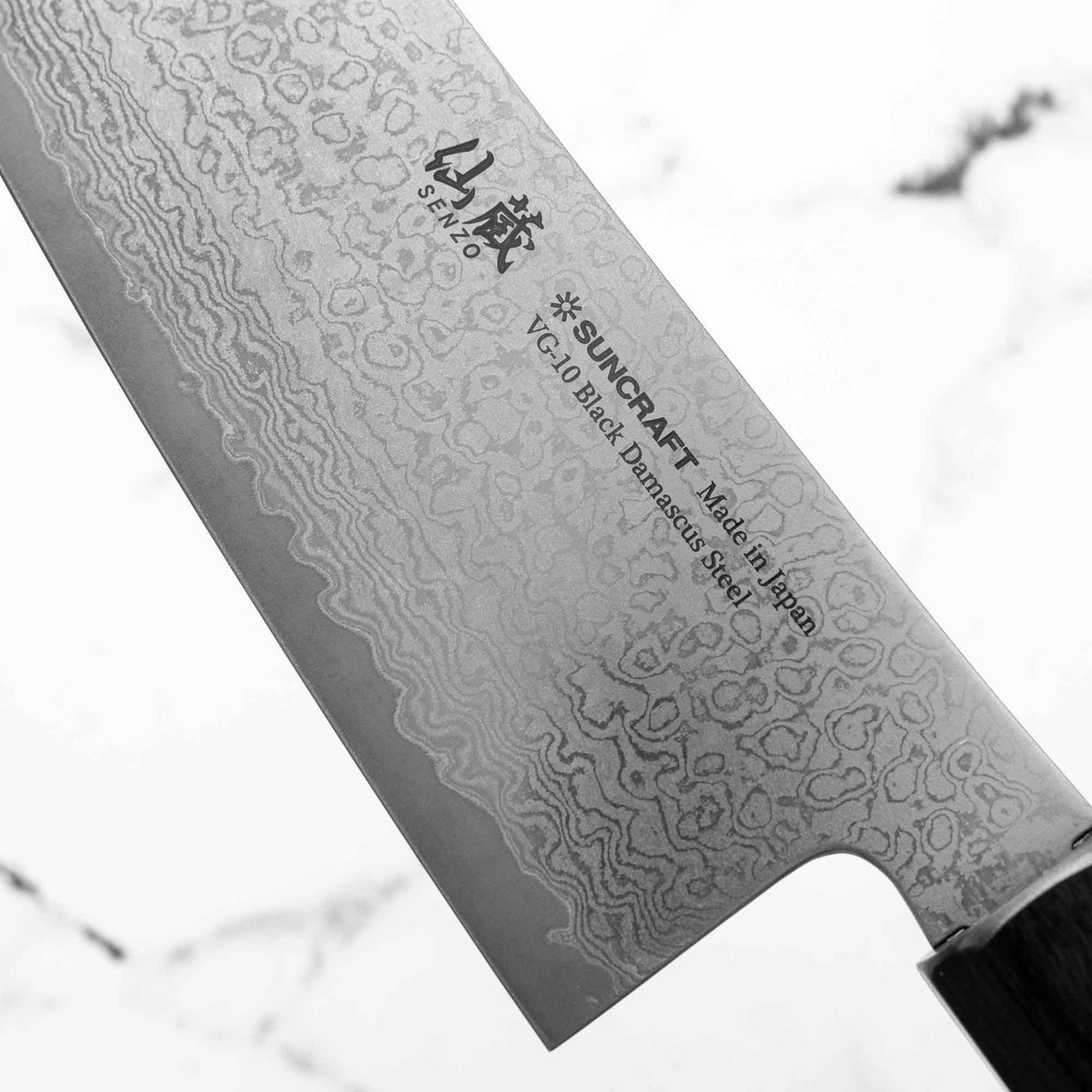 Senzo Black VG10 Damascus Santoku 167mm