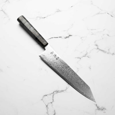 Hatsukokoro Ryuhyo SG2 Damascus Kiritsuke Gyuto 210mm - Dark Maple