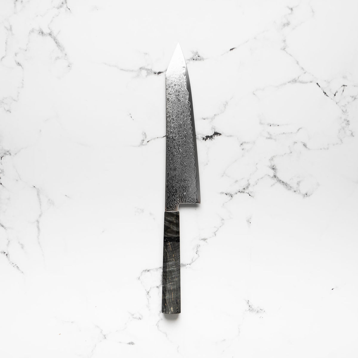 Hatsukokoro Ryuhyo SG2 Damascus Kiritsuke Gyuto 210mm - Dark Maple
