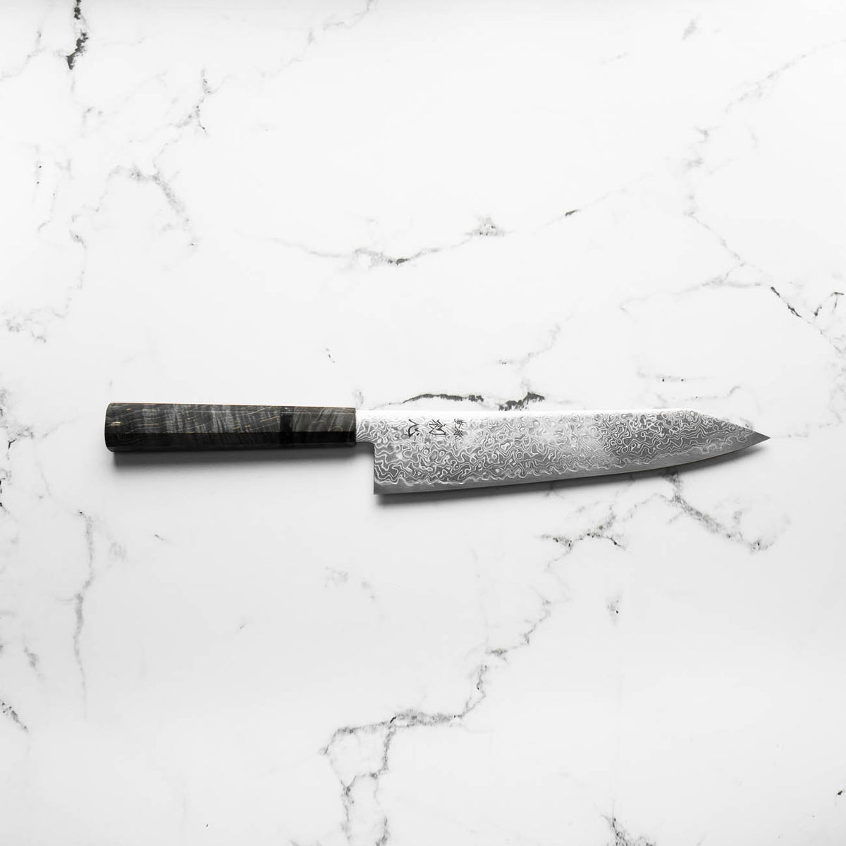 Hatsukokoro Ryuhyo SG2 Damascus Kiritsuke Gyuto 210mm - Dark Maple