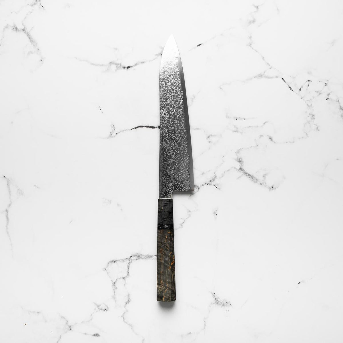 Hatsukokoro Ryuhyo SG2 Damascus Gyuto 210mm - Dark Maple