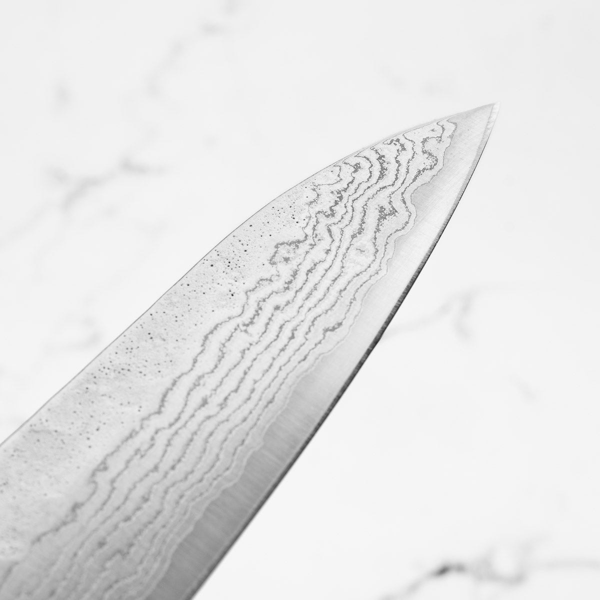 Tsunehisa 440C Damascus Tsuchime Gyuto 210mm - Dark Maple