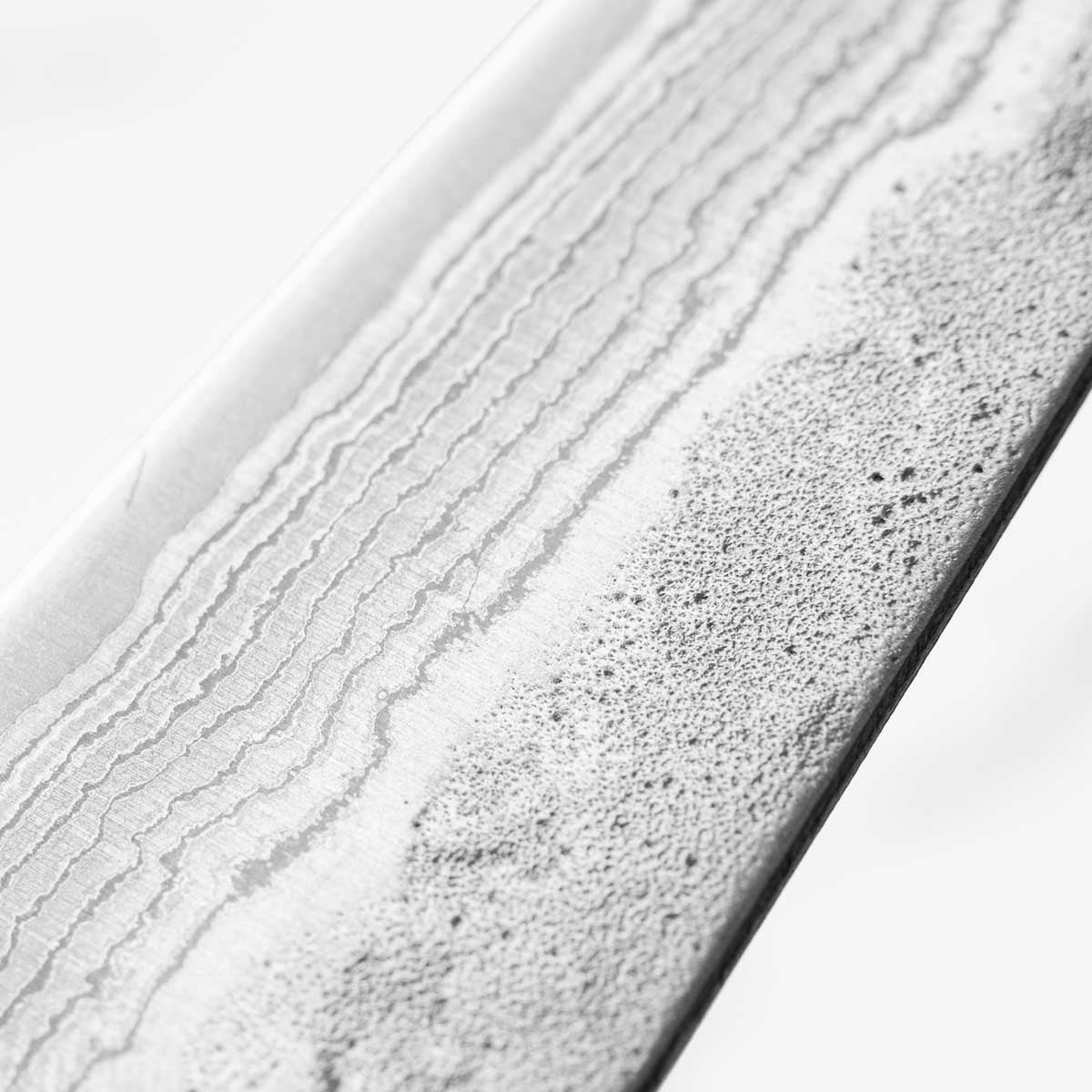 Tsunehisa 440C Damascus Tsuchime Petty 135mm - Carbon Fibre