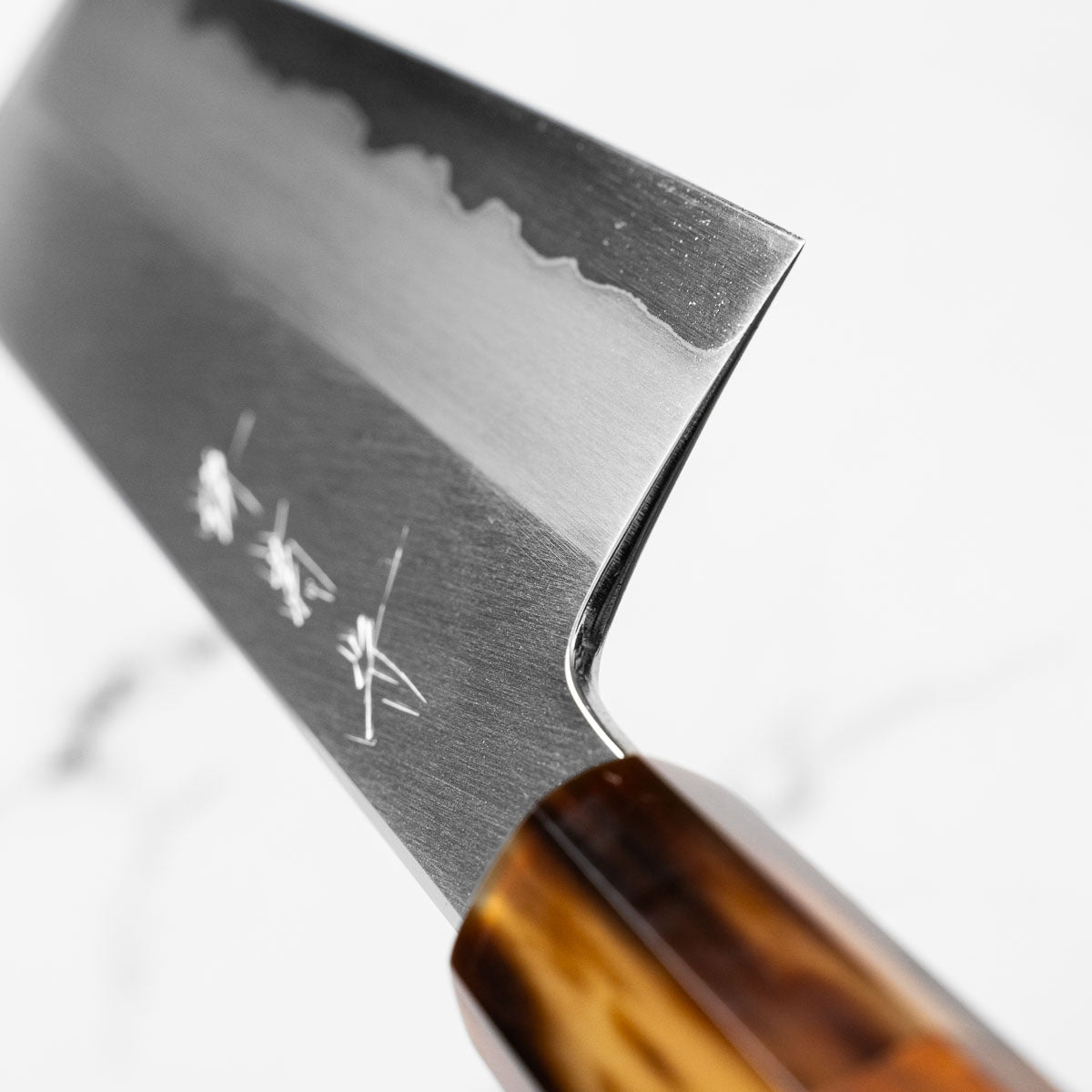 Nakagawa x Sakai Kikumori White 1 SS Clad Nakiri 180mm - Siamese Rosewood