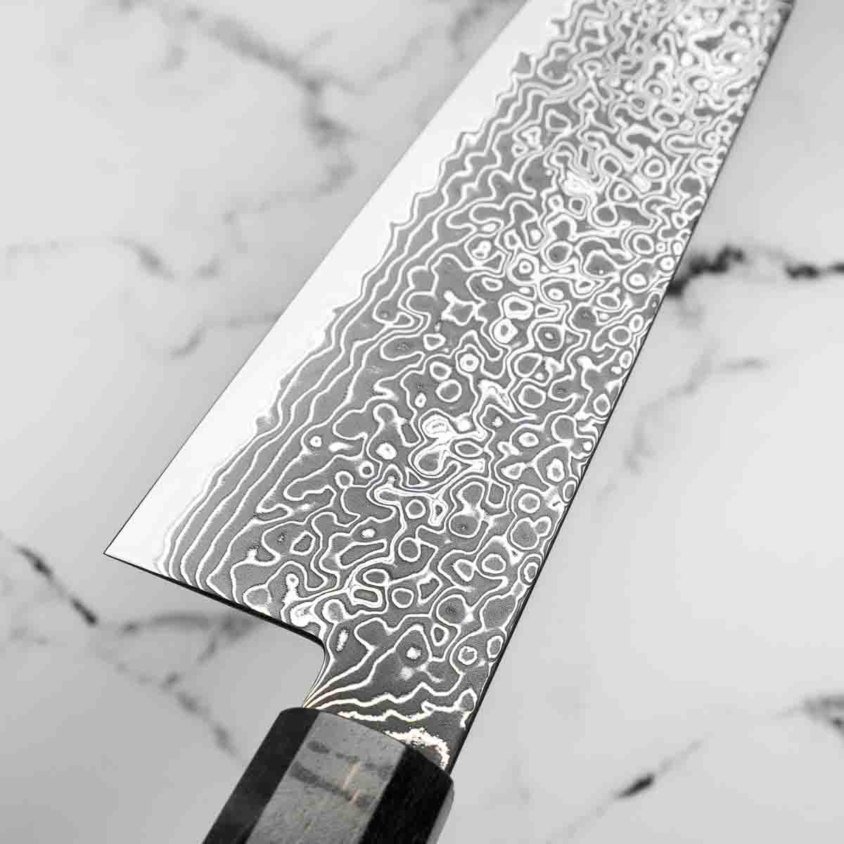 Hatsukokoro Ryuhyo Kurozome SG2 Damascus Bunka 180mm - Maple Turquoise