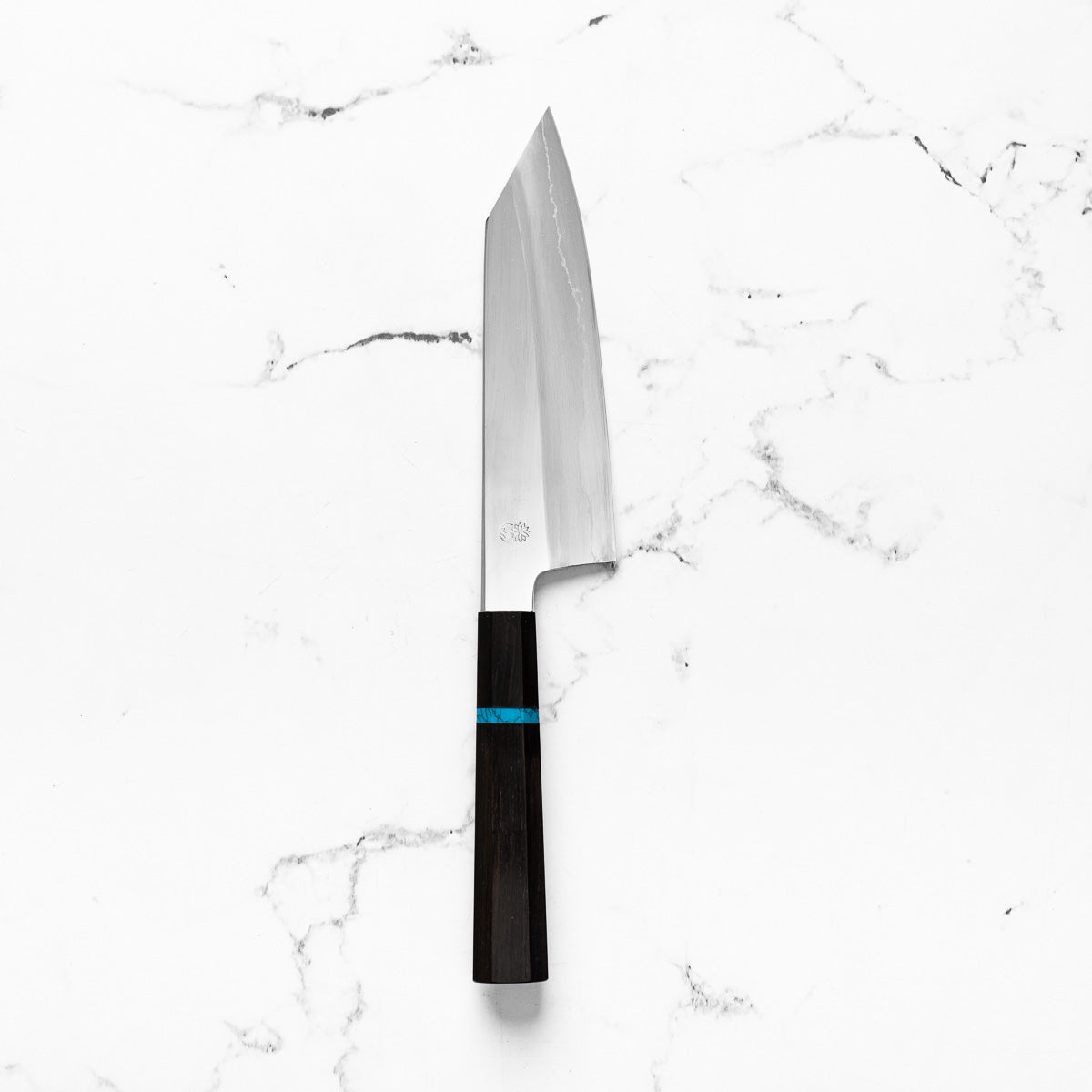 Sakai Kikumori "Choyo" Ginsan Bunka 180mm - Ebony Turquoise