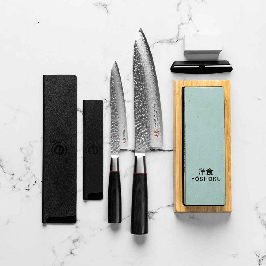 Senzo Classic - 2 Knife Set with Whetstone