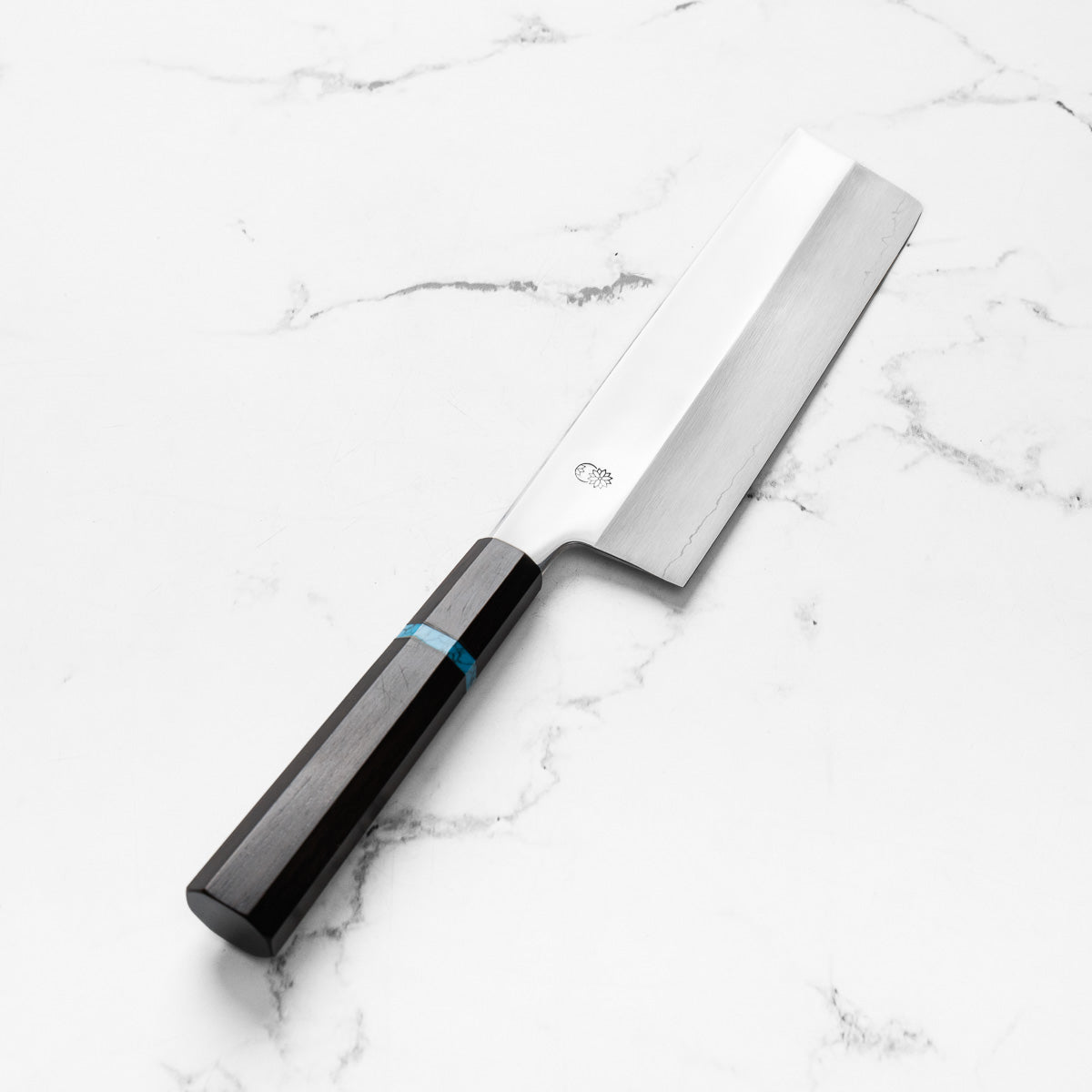 Sakai Kikumori "Choyo" Ginsan Nakiri 180mm - Ebony Turquoise