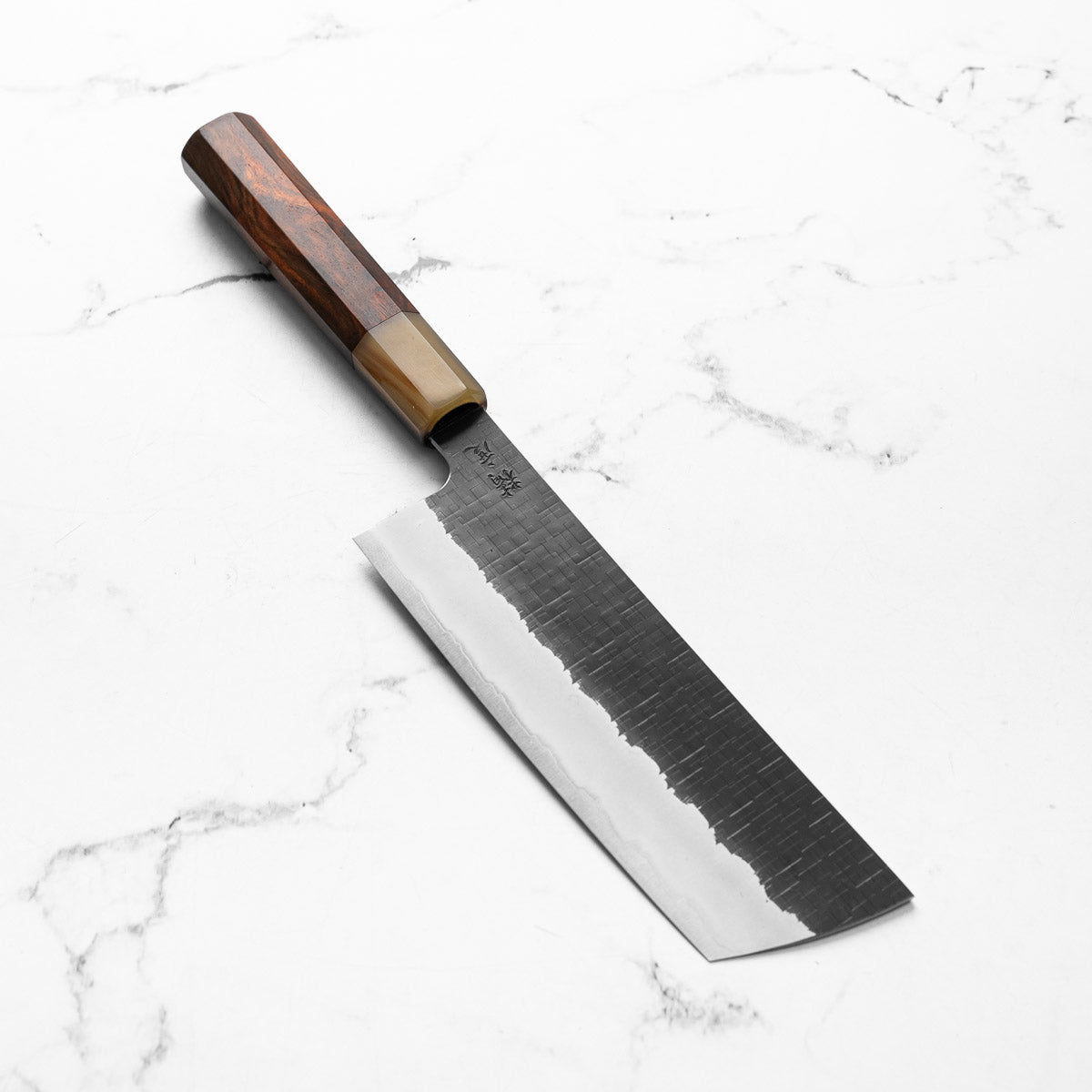 Seido "Aomori" Ginsan Tsuchime Nakiri 180mm - Siamese Rosewood