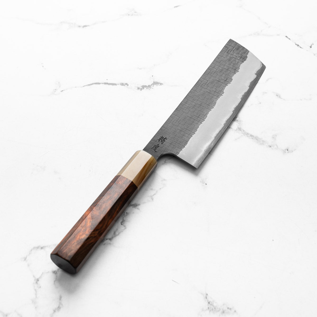 Seido "Aomori" Ginsan Tsuchime Nakiri 180mm - Siamese Rosewood