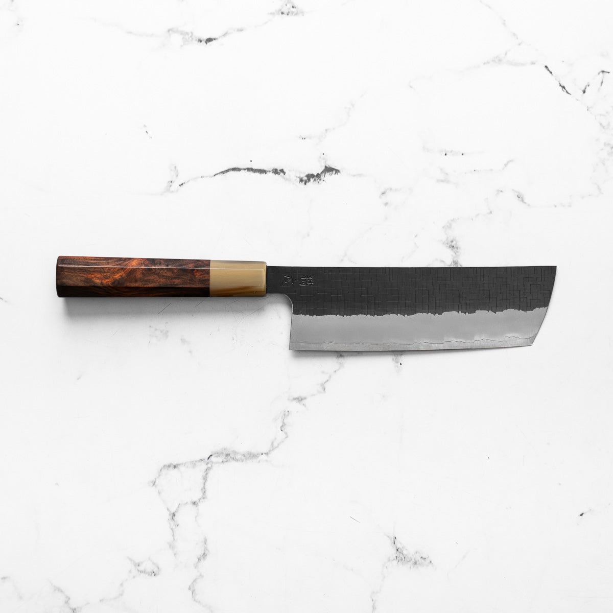 Seido "Aomori" Ginsan Tsuchime Nakiri 180mm - Siamese Rosewood