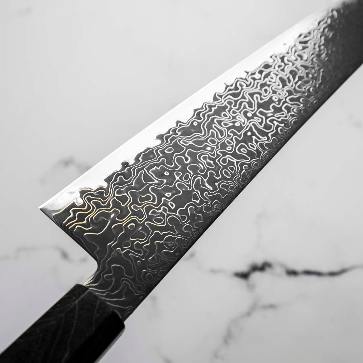 Hatsukokoro Ryuhyo Kurozome SG2 Damascus Kiritsuke Gyuto 210mm - Maple Turquoise