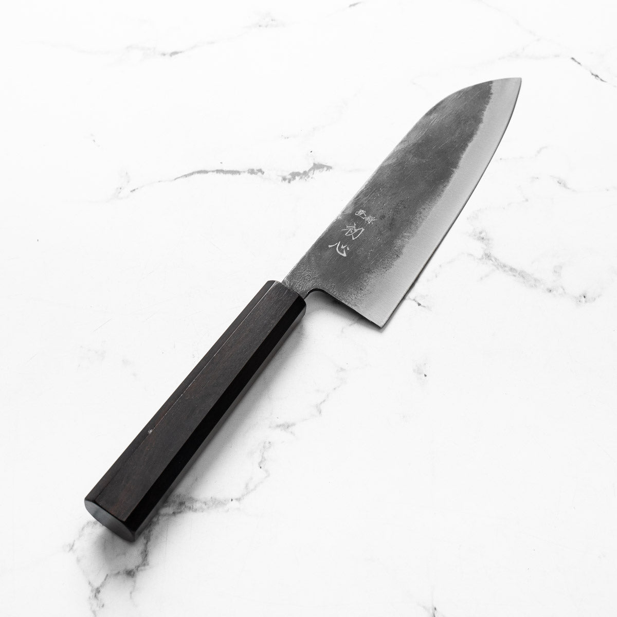Hatsukokoro Kurogane Blue 2 Santoku 165mm - Mono Ebony