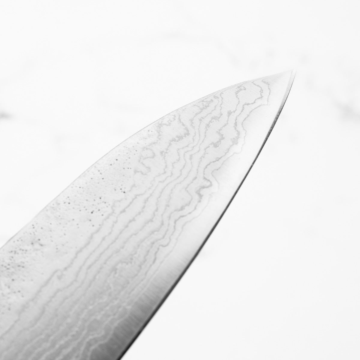 Tsunehisa 440C Damascus Tsuchime Gyuto 210mm - Carbon Fibre