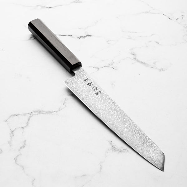 Hatsukokoro Hikari SLD Damascus Kurozome Kiritsuke 205mm - Bubinga