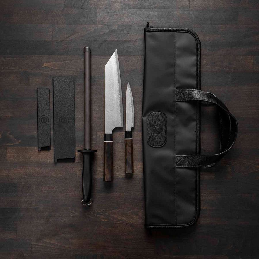 Senzo Black VG10 - 2 Knife Set with Porter Knife Bag