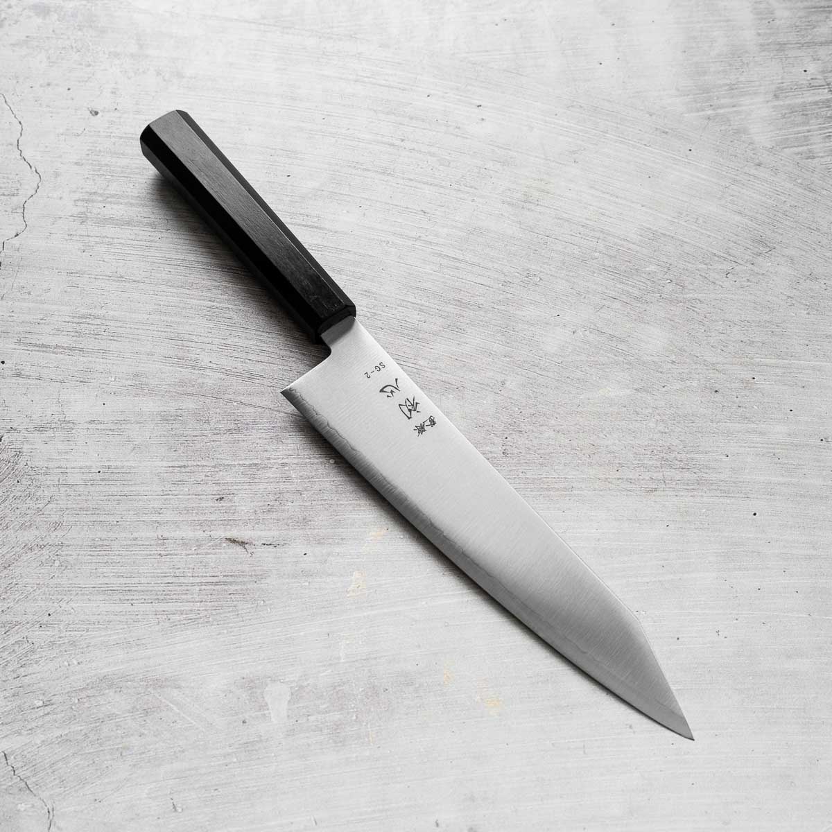Hatsukokoro Hayabusa SG2 Kiritsuke 210mm - Mono Ebony