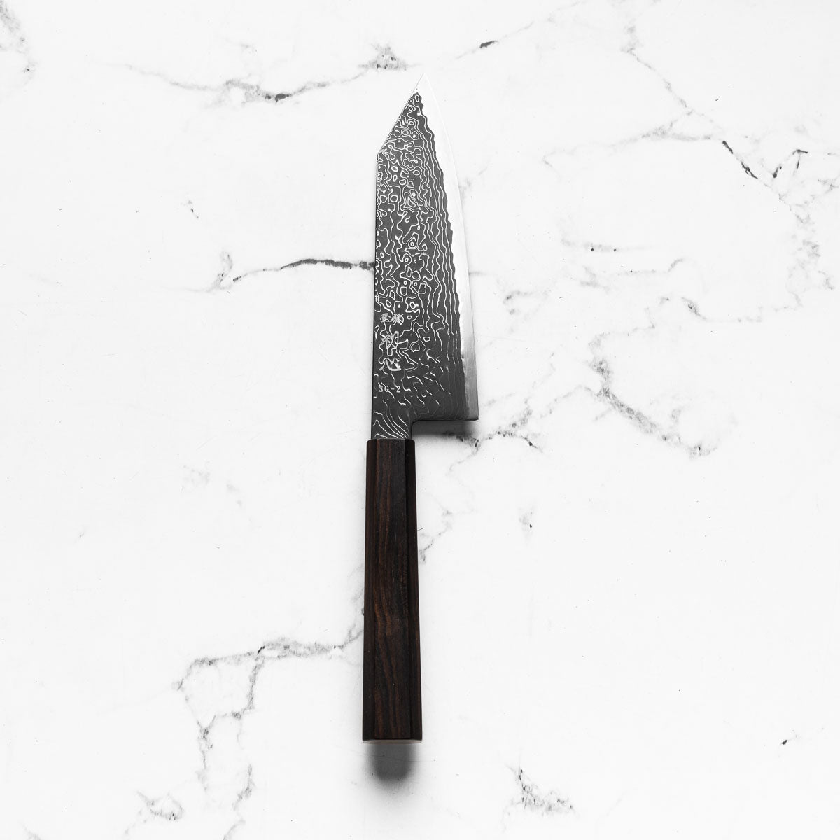 Hatsukokoro Ryuhyo Kurozome SG2 Damascus Bunka 180mm - Ebony