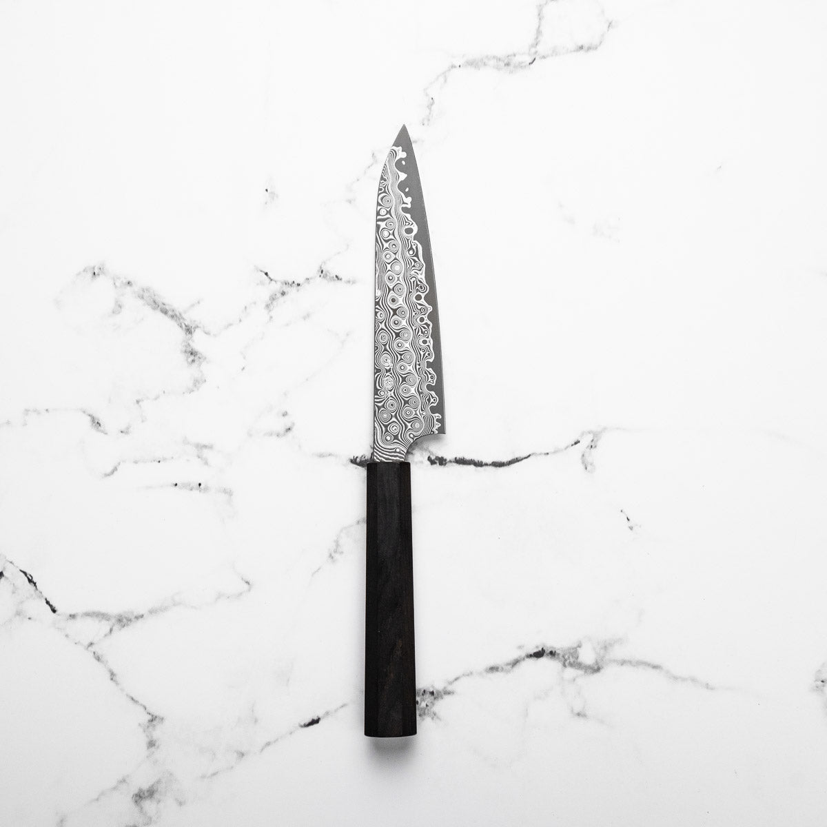 Nigara Hamono SG2 "Raindrop" Damascus Petty 150mm - Ebony