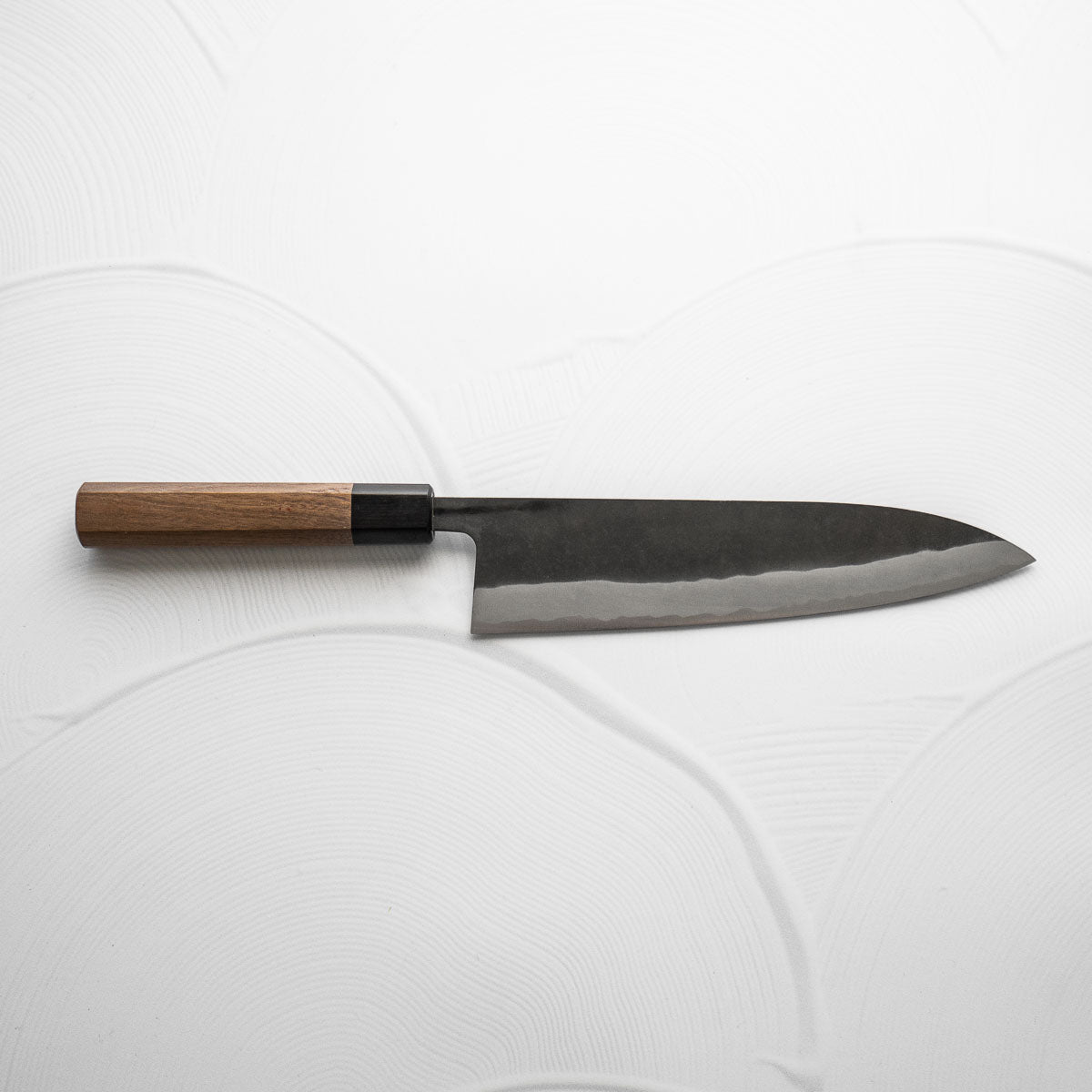 Shiro Kamo Blue Super SS Clad Kurouchi Gyuto 240mm