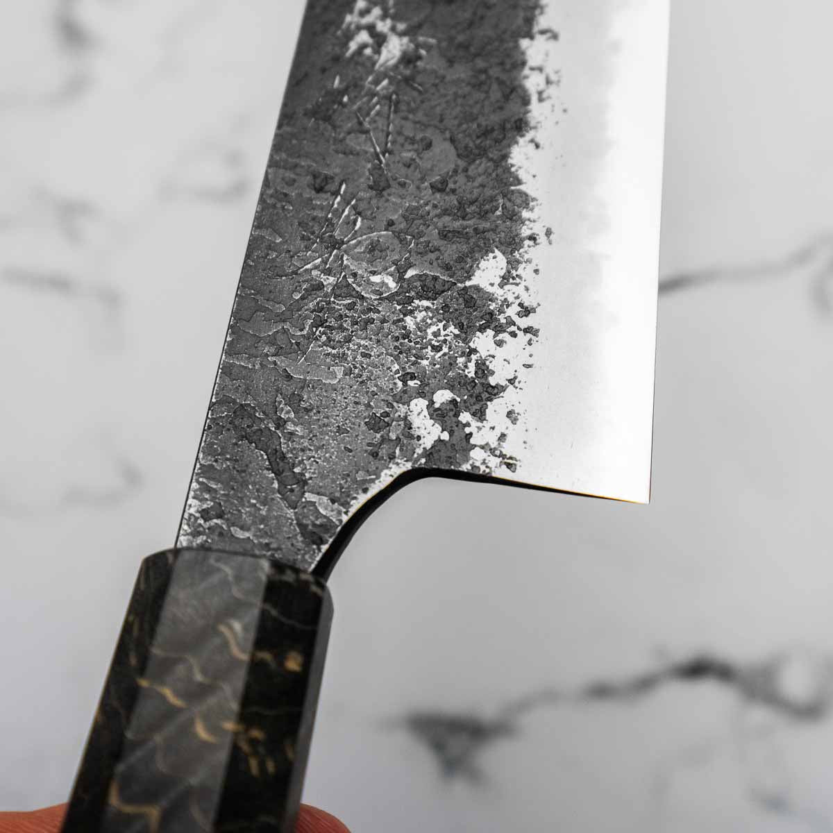 Mazaki White 2 Nashiji Gyuto 210mm - Dark Maple
