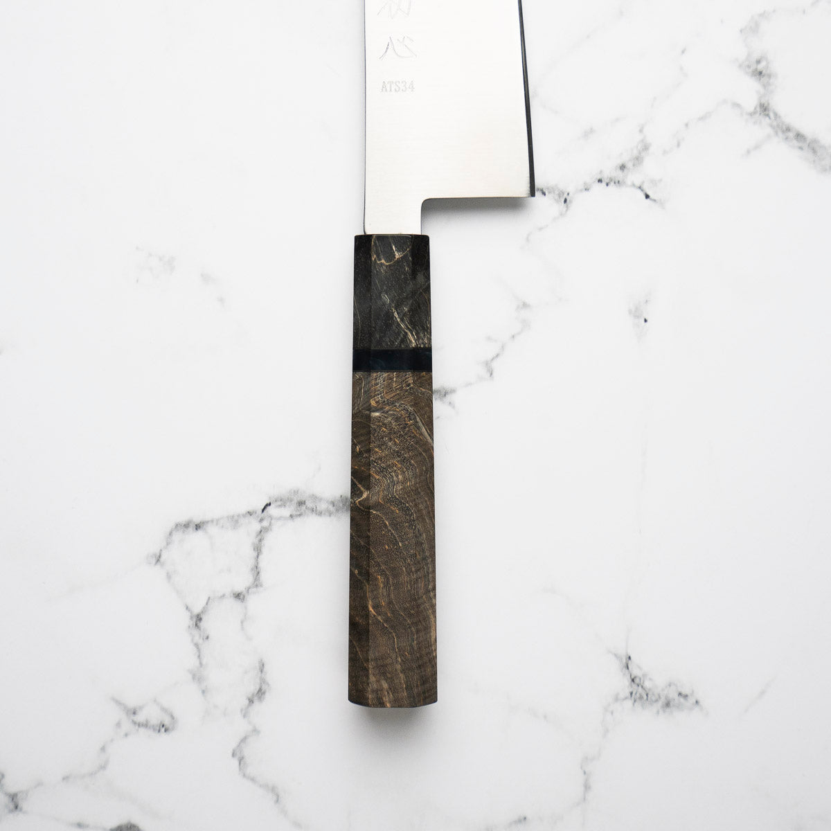 Hatsukokoro Hayabusa ATS34 3 Layer Kiritsuke Gyuto 240mm - Dark Maple