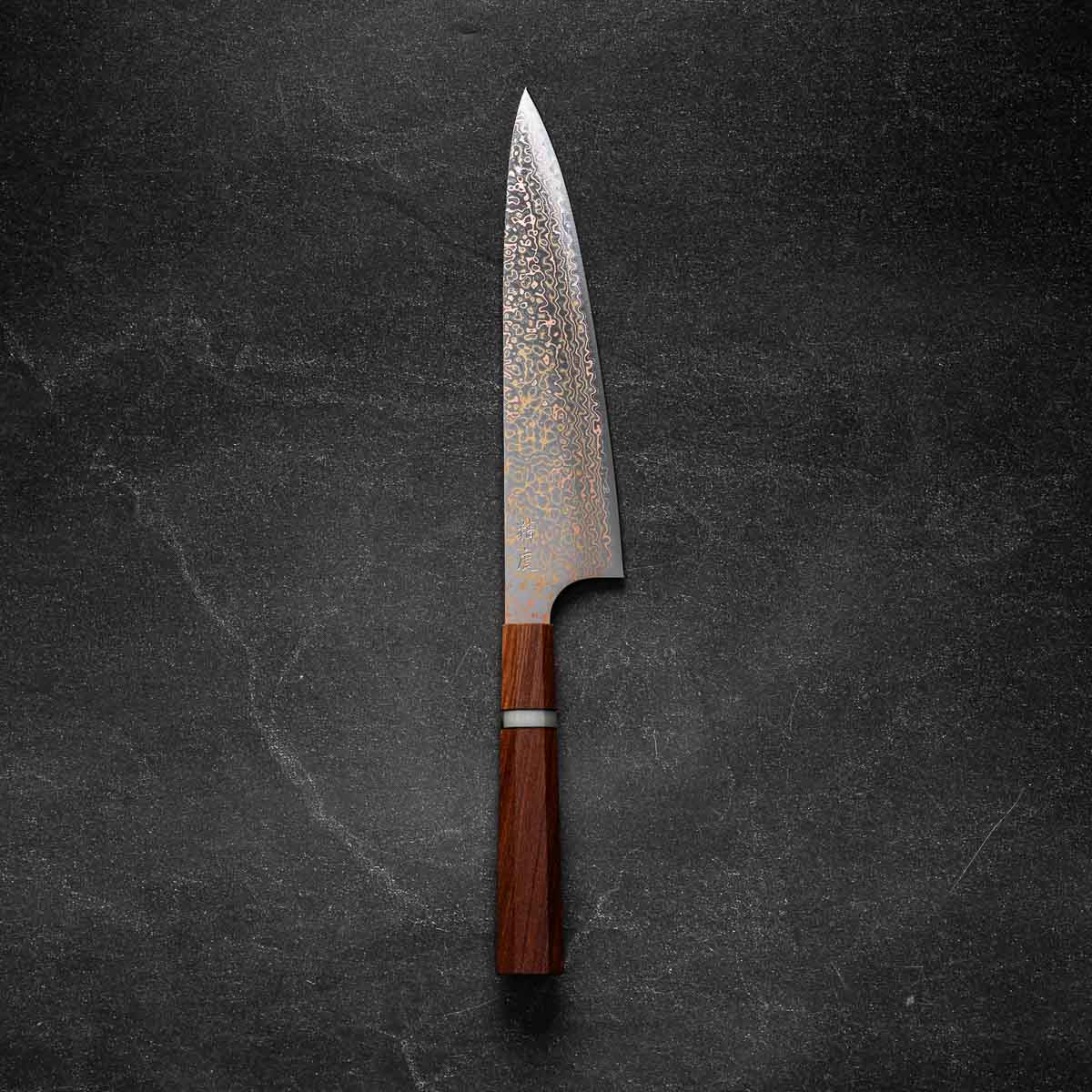 Seido "Niji" VG10W Rainbow Damascus - Sandalwood 2 Knife Set with Whetstone