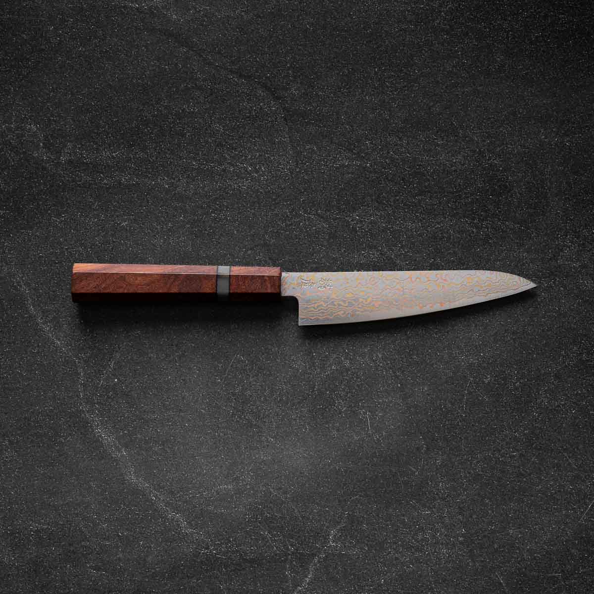 Seido "Niji" VG10W Rainbow Damascus Petty 135mm - Sandalwood