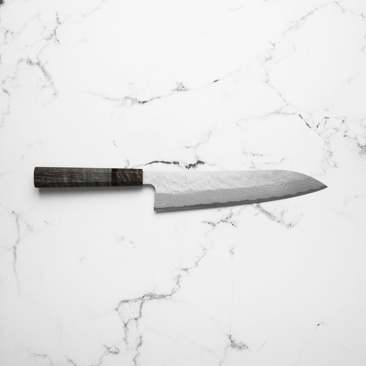 Nigara Hamono VG10 Tsuchime Damascus Gyuto 240mm - Dark Maple