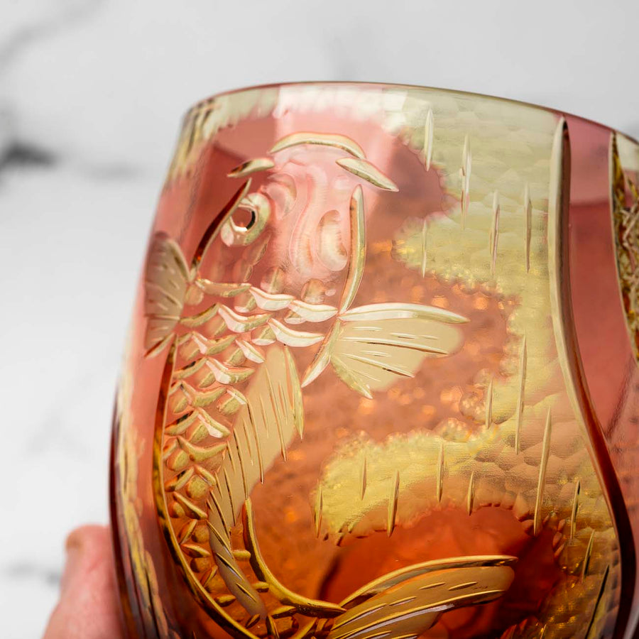 Kiyohide Glass Kobo Rock Glass Seiken Amber