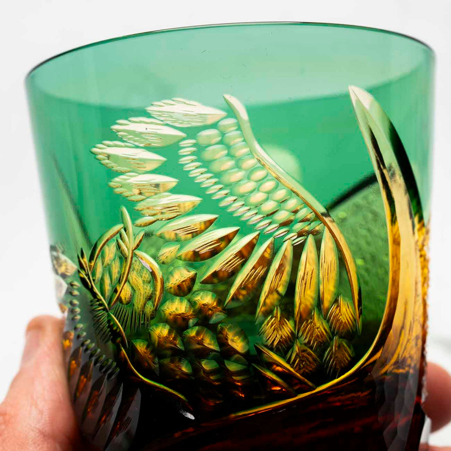 Kiyohide Glass Kobo Rock Glass Seiken Green