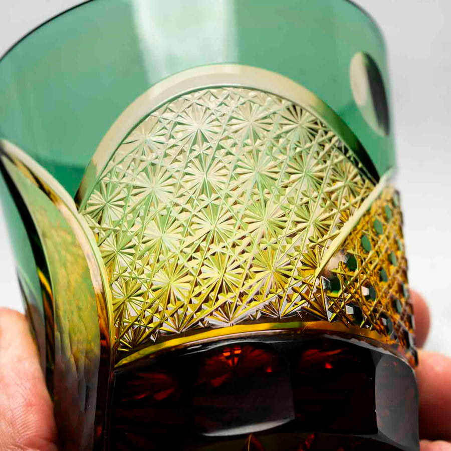 Kiyohide Glass Kobo Rock Glass Seiken Green