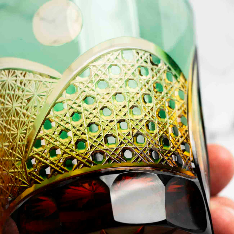 Kiyohide Glass Kobo Rock Glass Seiken Green
