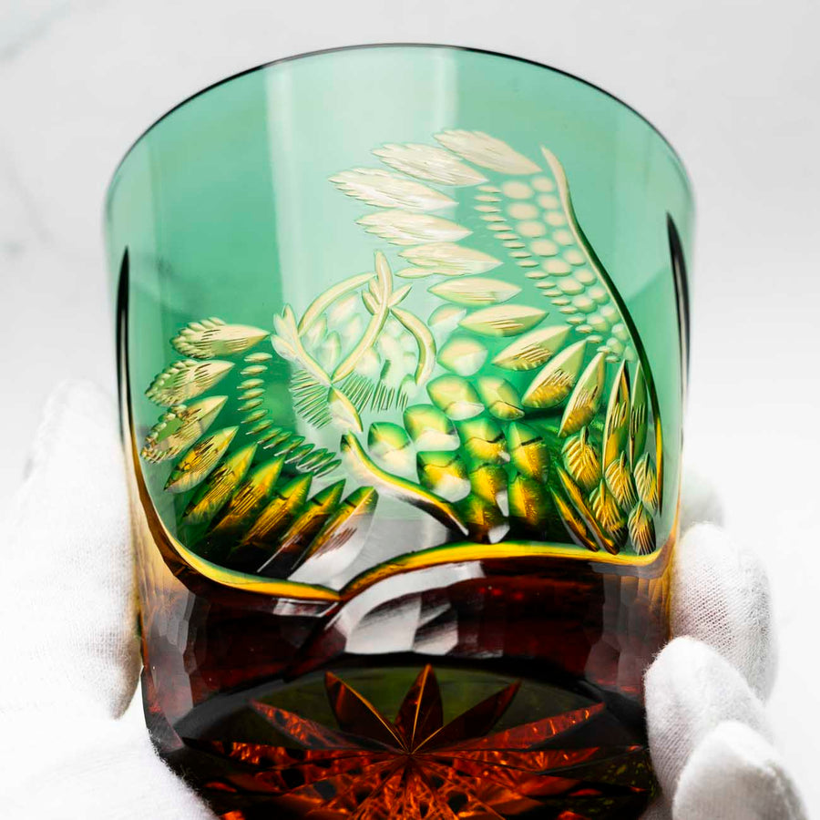 Kiyohide Glass Kobo Rock Glass Seiken Green