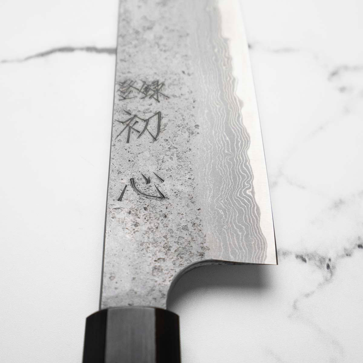 Hatsukokoro Ryusui Blue 2 Damascus Gyuto 240mm - Ebony