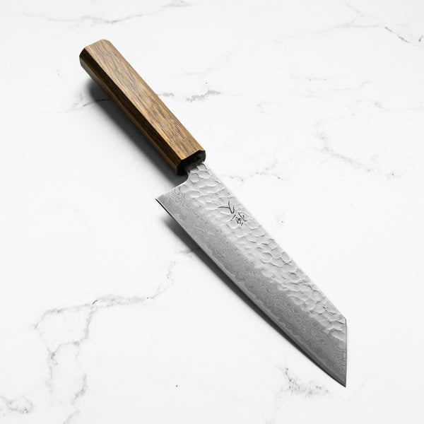 Tsunehisa Ginsan Tsuchime Damascus Bunka 165mm - Dark Oak