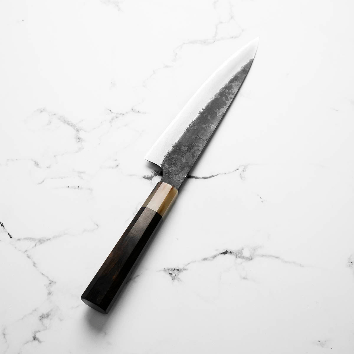 Morihei Kyomitsu Blue 2 Kurouchi Gyuto 210mm - Ebony & Blonde
