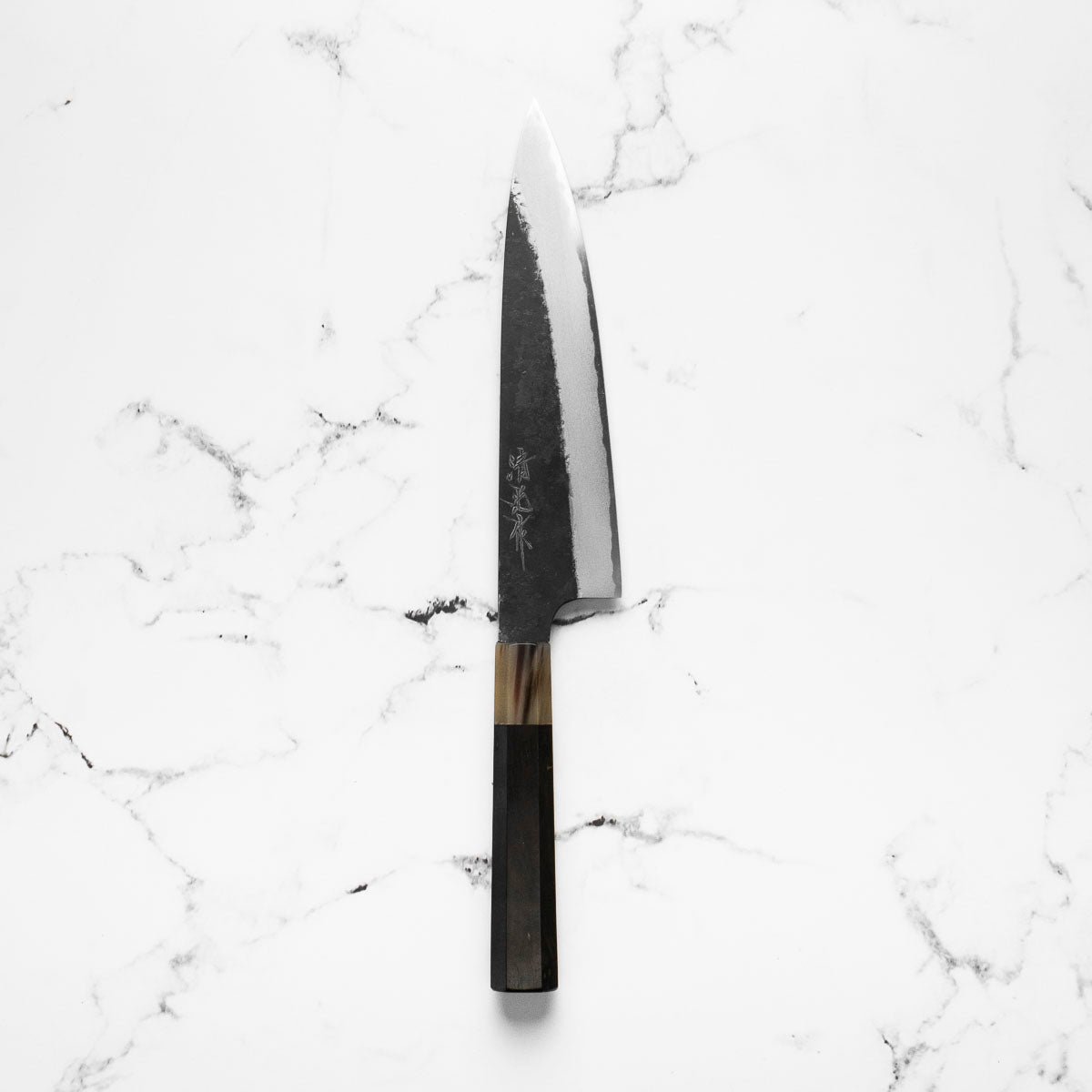 Morihei Kyomitsu Blue 2 Kurouchi Gyuto 210mm - Ebony & Blonde