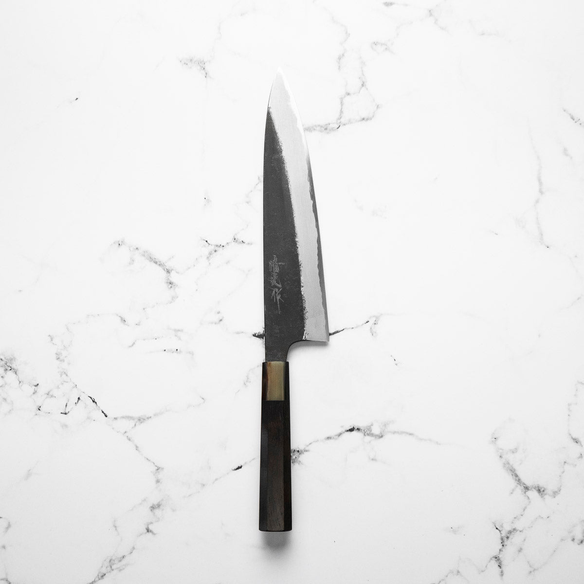 Morihei Kyomitsu Blue 2 Kurouchi Gyuto 240mm - Ebony & Blonde