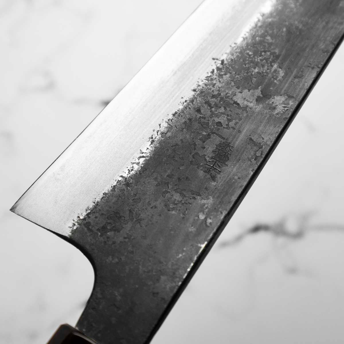 Morihei Kyomitsu Blue 2 Kurouchi Gyuto 240mm - Ebony & Blonde