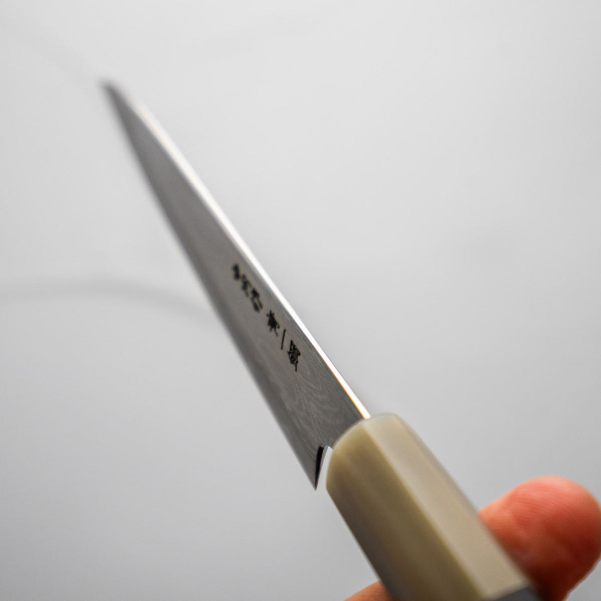 Nakagawa Satoshi (Hatsukokoro) Blue 1 Damascus Petty 150mm - African Blackwood