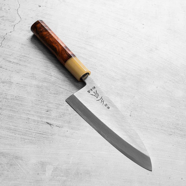 Masamoto Sohonten Blue 2 Deba 150mm - Siamese Rosewood & Blonde