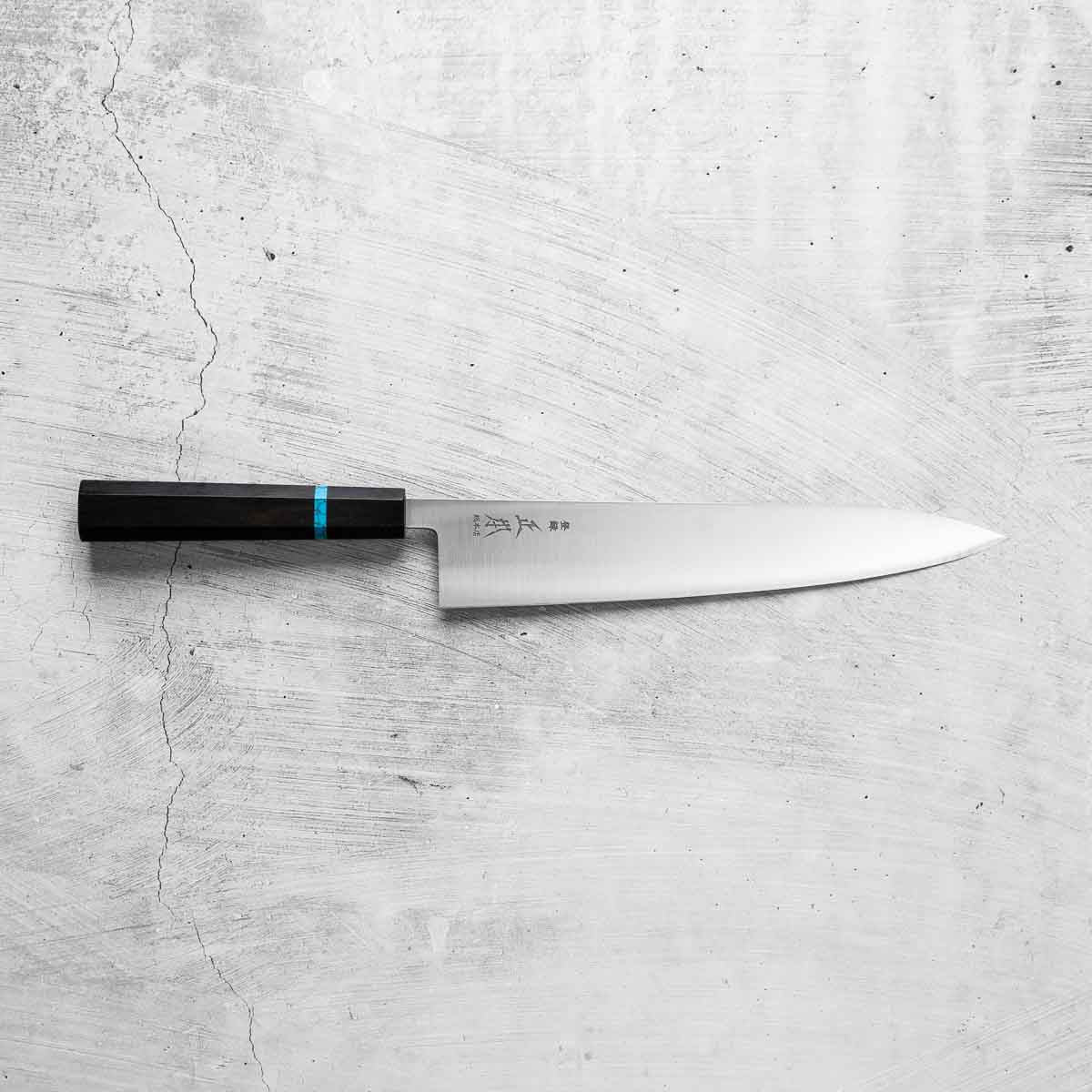 Masamoto Sohonten KS White 2 Gyuto 240mm - Ebony & Turquoise