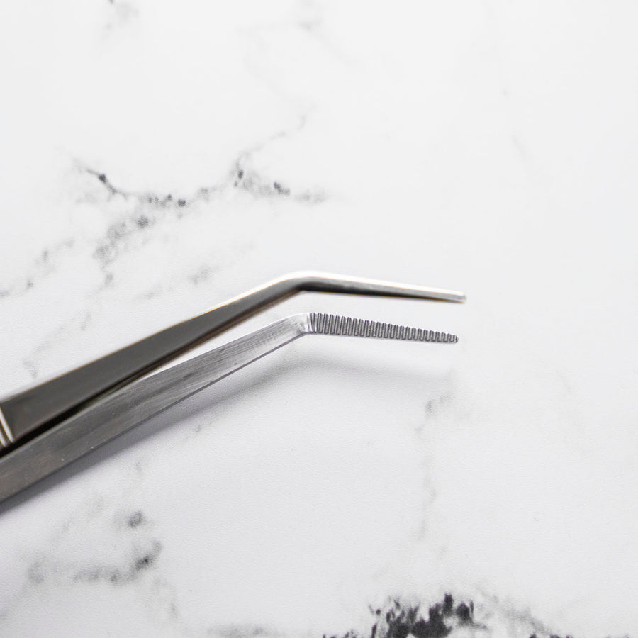 Curved Tip Plating Tweezer 20cm - Silver